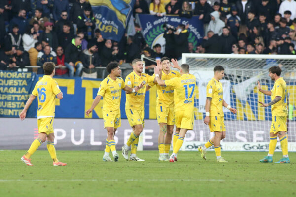 Gabriele Calvani of Frosinone Calcio scores the goal for 2-0 during the 15th day of the Serie BKT Championship between Frosinone Calcio vs S.S. Juve Stabia , 8 December 2025 at the Benito Stirpe Stadium, Frosinone Italy